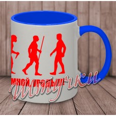 Кружка цветная "Эволюция. Хватит за мной ходить"