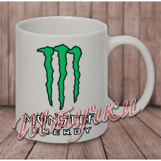 Кружка белая "Monster energy"