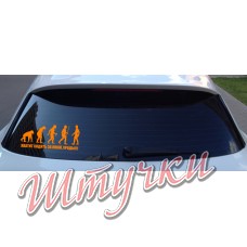 Наклейка "Эволюция. Хватит за мной ходить"