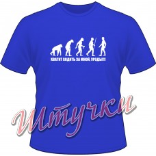 Футболка мужская "Эволюция. Хватит за мной ходить" цветная