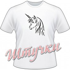 Футболка женская "Единорог 001" белая