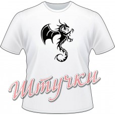 Футболка мужская "Дракон 001" белая