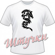 Футболка мужская "Дракон 002" белая