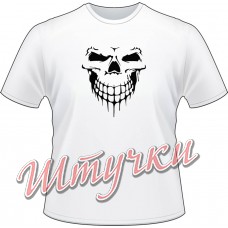 Футболка мужская "Череп V01" белая