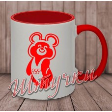 Кружка цветная "Олимпийский мишка V01"